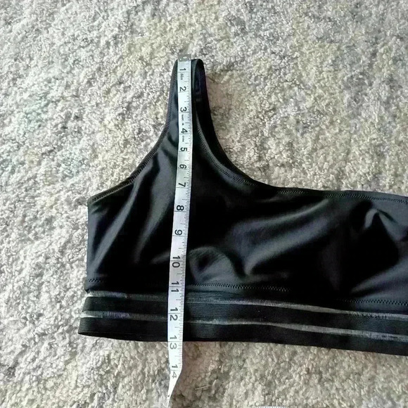 Shein Womens Black Floral 2 Piece One Shoulder Swimsuit L - Picture 15 of 16